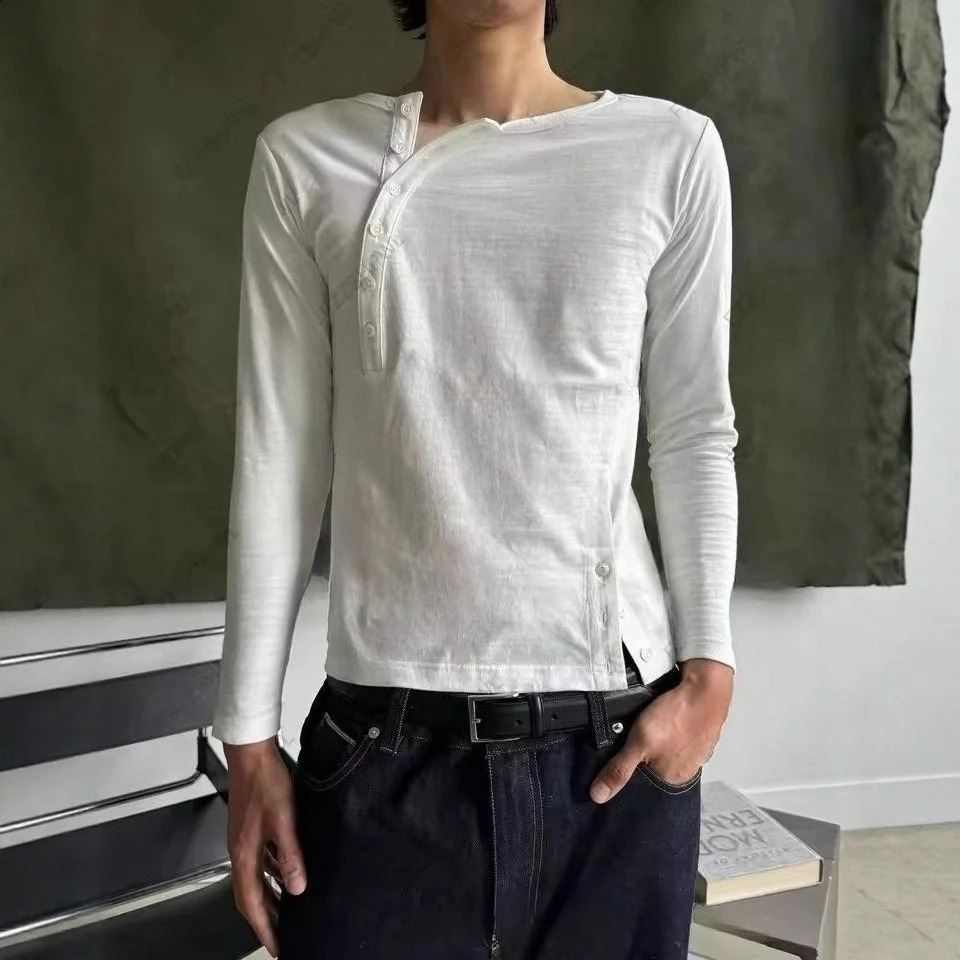 Simple American Side Buttons n Sense T Shirts Y2k Temperament French Slim Punk Clothes Harajuku High Street Casual Tops 260626 - view 3