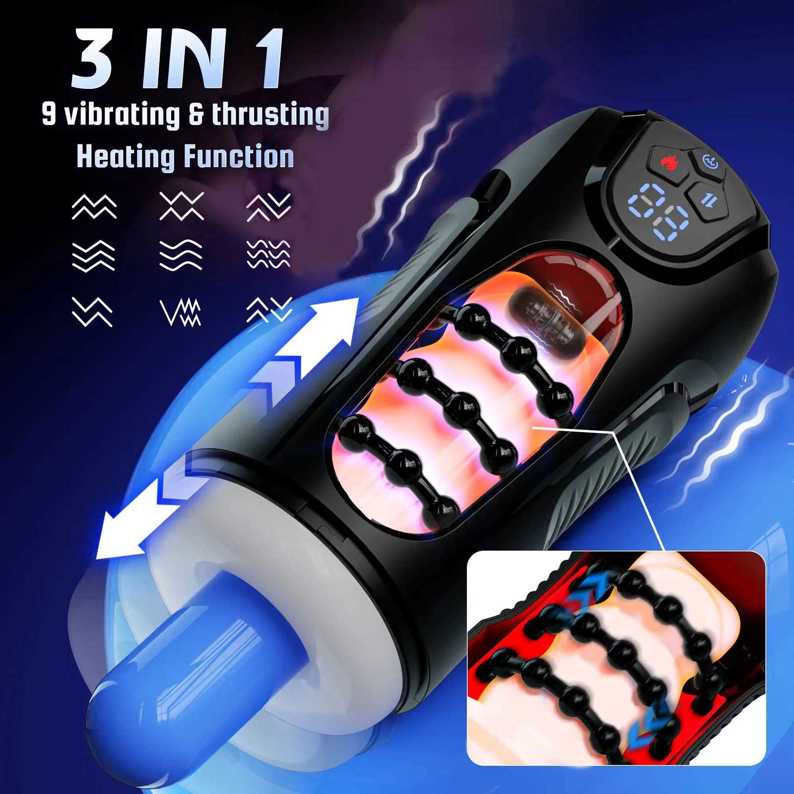 Masturbator 2026 Automatic Male Thrusting Blowjob Machine Vibration Masturbation Cup Stroker Pocket Pussy Adult Sex Toys for Men M260626 - view 3