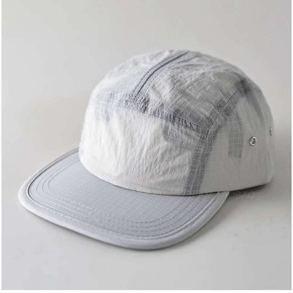 Solid Color Quick-drying Plaid Hemming Sun Flat-brimmed Hat Men Women Running Sports Breathable Sunshade Ultra-thin Baseball Cap W260626 - view 3