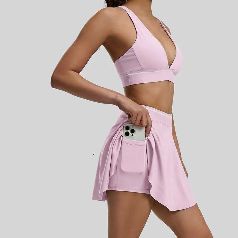 Quick-Dry Women Sexy 2 RacerPiece Yoga Set with Hidden Pocket Skin-Friendly Breathable Daily Versatile Workout Set M260626 - view 3