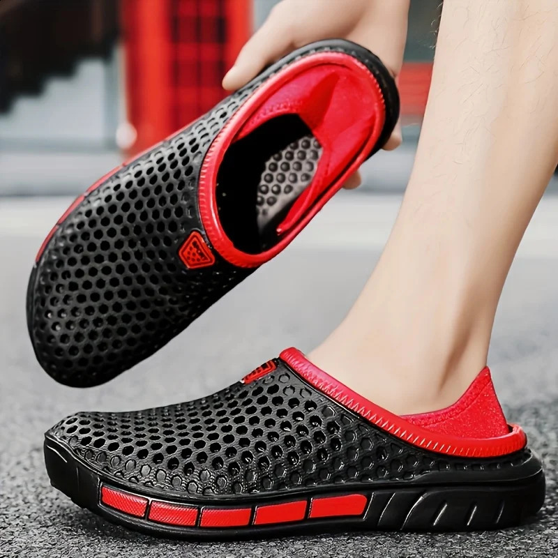 Mens and Womens Summer Sandals Clogs Casual Round Toe Slip on Outdoor Geometric Pattern Anti-slip Beach Hole Shoes Plus 45 47 260625 - view 6