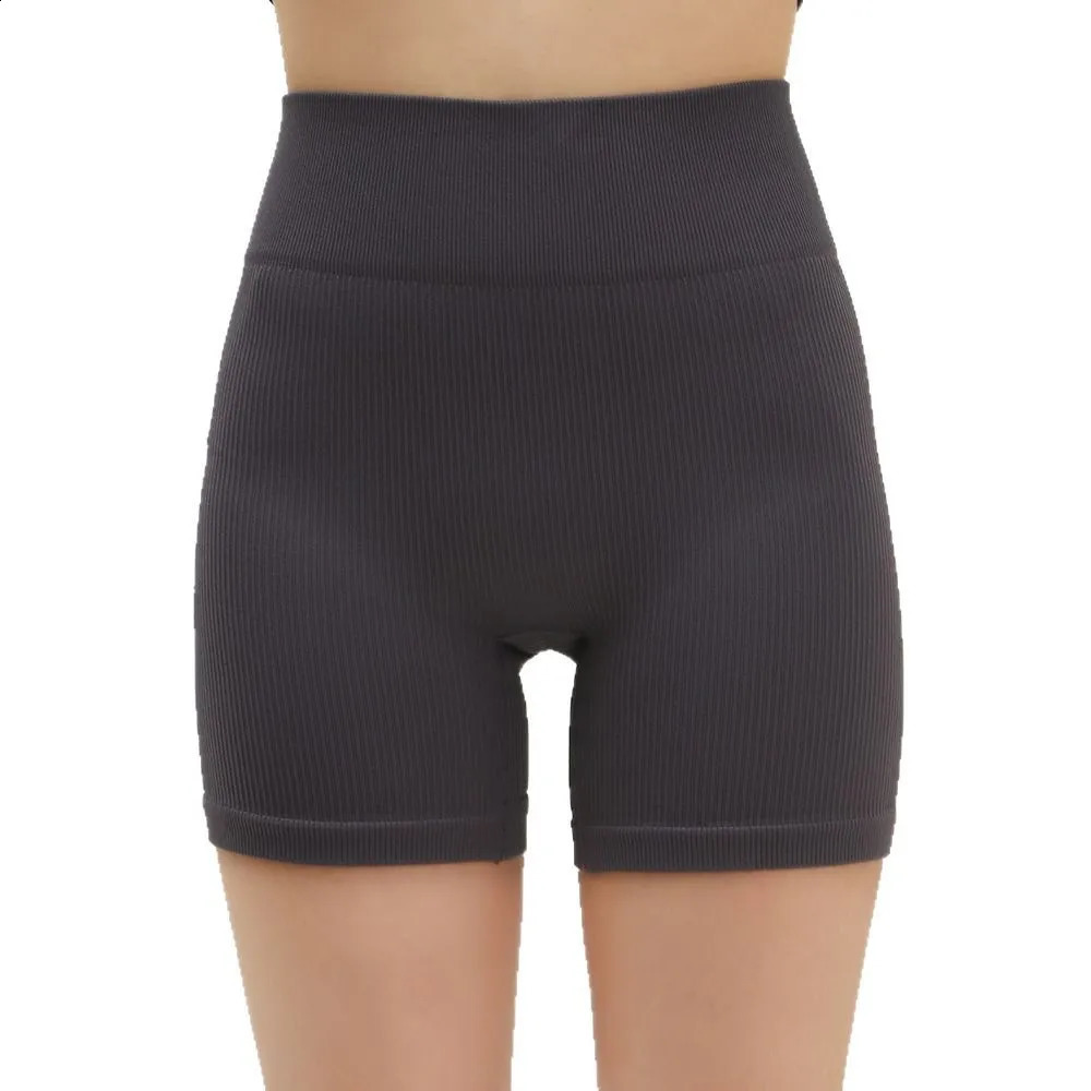 Seamless threaded shorts womens summer outdoor stretch yoga three-inch pants high-waisted and hip-lifting tight sports pants 260626 - view 3