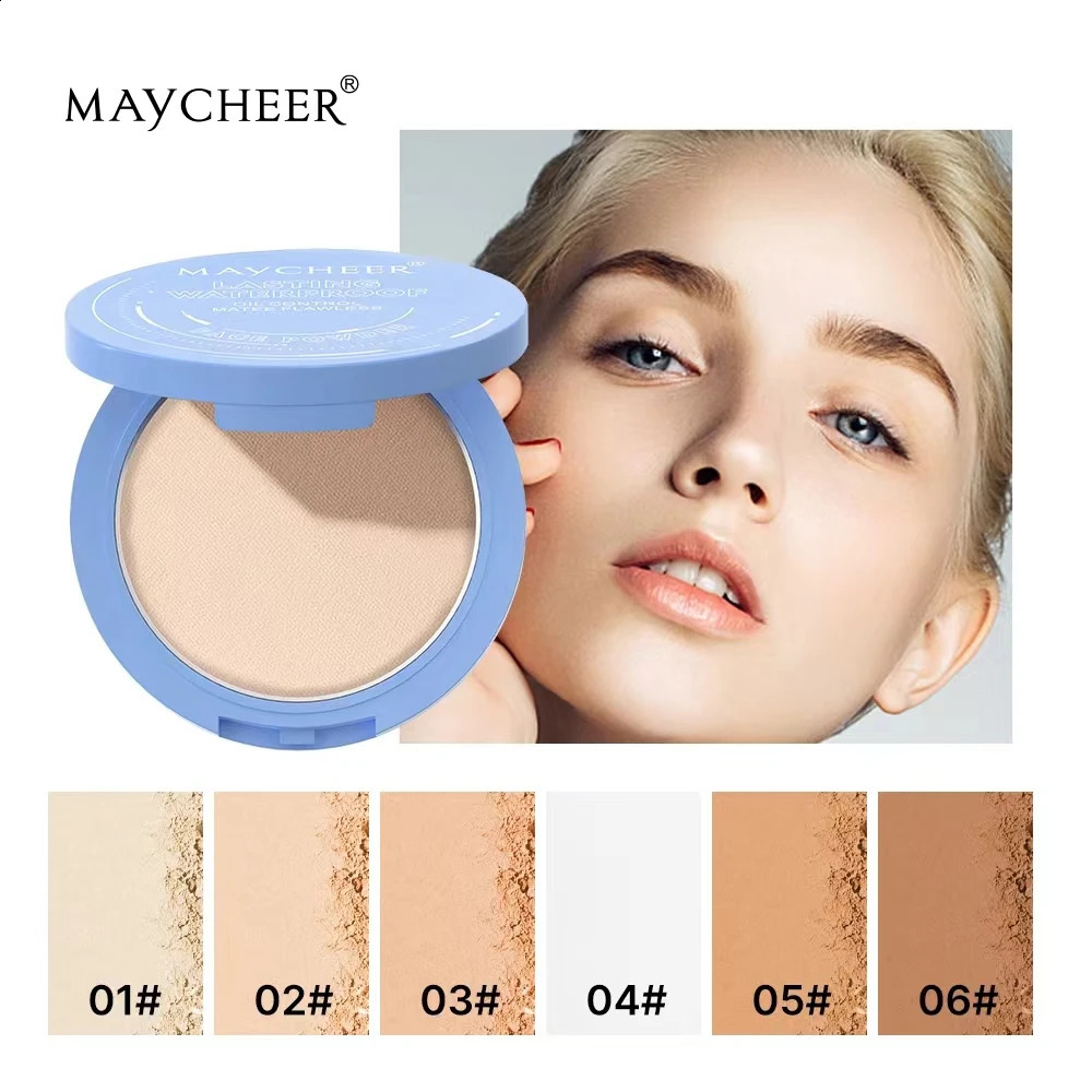 MAYCHEER Oil Control Matte Face Powder Long Lasting Setting Face Makeup with Mirror Pressed Powder 260625
