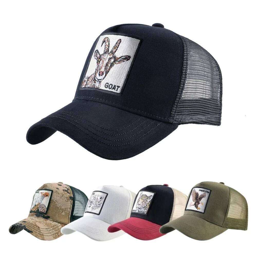 Fashion Trucker Caps With Embroidery Goat Patch Four Seasons Snapback Baseball Cap For Men Women Adjustable Visor Hat W260626 - view 1
