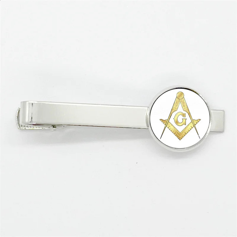 Free Mason Masonic Sigh Glass Gem Tie Clips Copper Metal Simple Necktie Tie Pins Suit Pins Button Gift 260626 - view 6