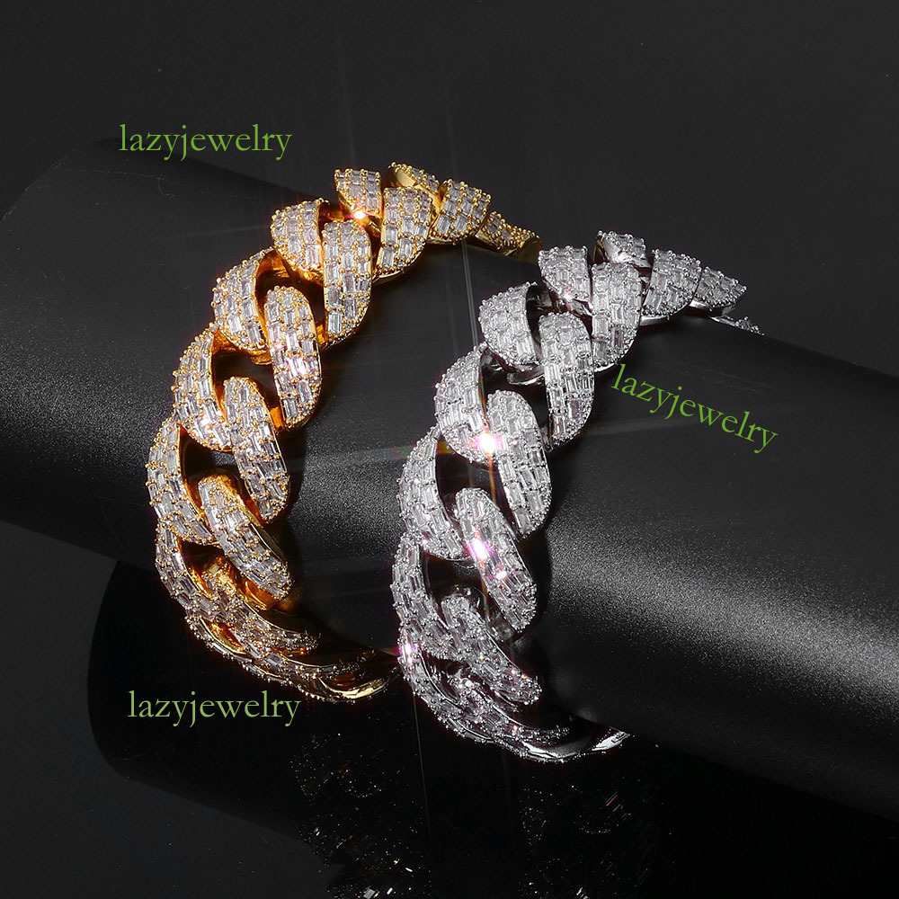 Rose gold full diamond Cuban chain necklace 925 silver VVS moissamite inlay hip hop luxury design for men and women in the same fashion accessories sp - view 8