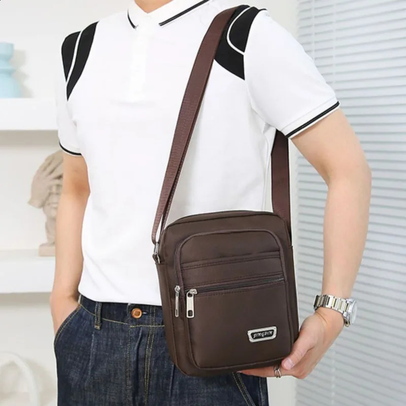 1pc Mens Shoulder Bag Business Leisure Large Capacity Portable Handbag Multi Layer Waterproof Summer Males Crossbody Bags 260626 - view 3
