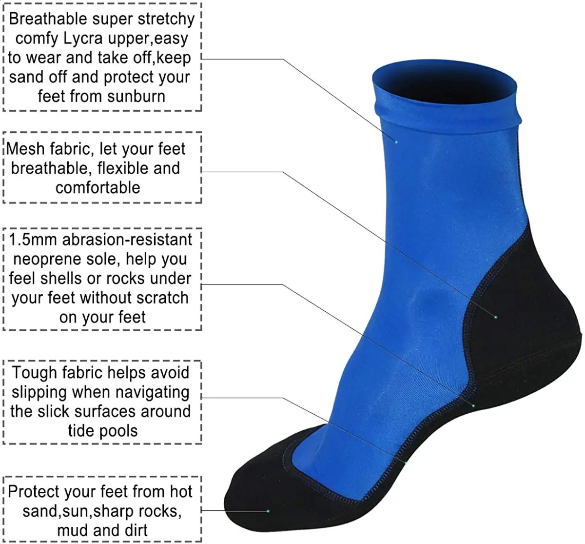 Neoprene Fin Socks for Sand Beach Volleyball Soccer Thin Polyester Uppers 15mm Soles Sun Protection Water Shoes 260626 - view 5