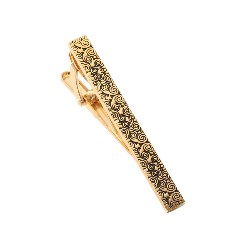 High quality carved rose tie clip fashionable mens tie wedding shirt clip brass material tie clip 260626