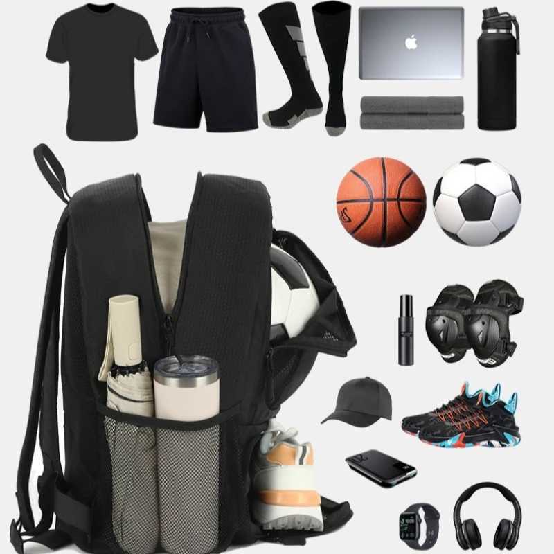 soccer pattern Backpack bag soccer with ball stand sports equipment bag for basketball volleyball bag M260626 - view 7