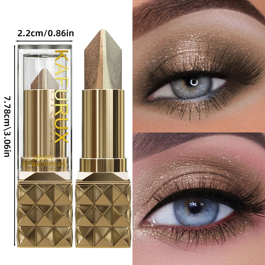 Two Color Eye Shadow Stick Shimmer Glitter Brown Color Dimensional Natural Without Taking Off Makeup Eye Cosmetic for Women Gift 260626 - view 6