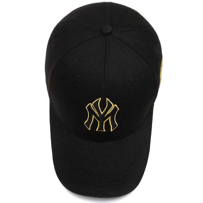 Black Four Seasons HatsMen Trendy Retro brooklyn Letter Embroidery Baseball Cotton Adjustable Casual Hat Hip Hop Sun Hats M260626 - view 5