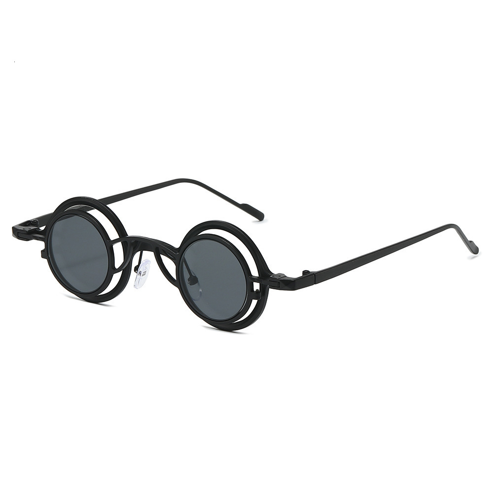 European And American Retro Personality Small Round Frame Metal Fashion Internet Celebrity Same Style Travel Vacation Sun Protection Sunglasses - view 6
