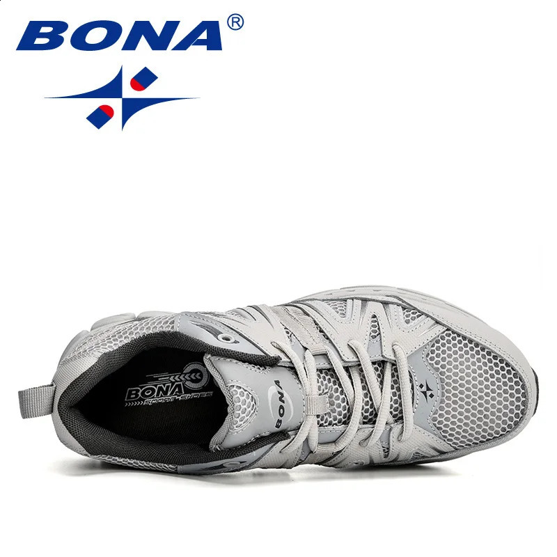 BONA Few Style Men Running Shoes Mesh Cow Split Microfiber Men Sport Shoes Lace Up Outdoor Jogging Shoes Men Sneakers 260626 - view 7