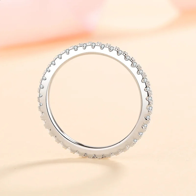 D VVS1 Full 925 Sterling Silver Ring Classics for Women Wedding Jewelry Engagement Diamond Fashion Gifts 260625 - view 5