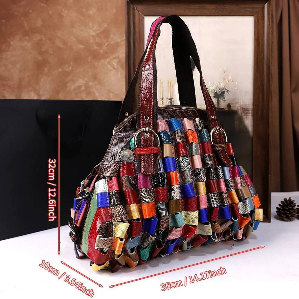2026 New Leather Women's Bag, Casual Large-Capacity Handbag, Colorful Retro Single-Shoulder Crossbody Bag For Ladies - view 3