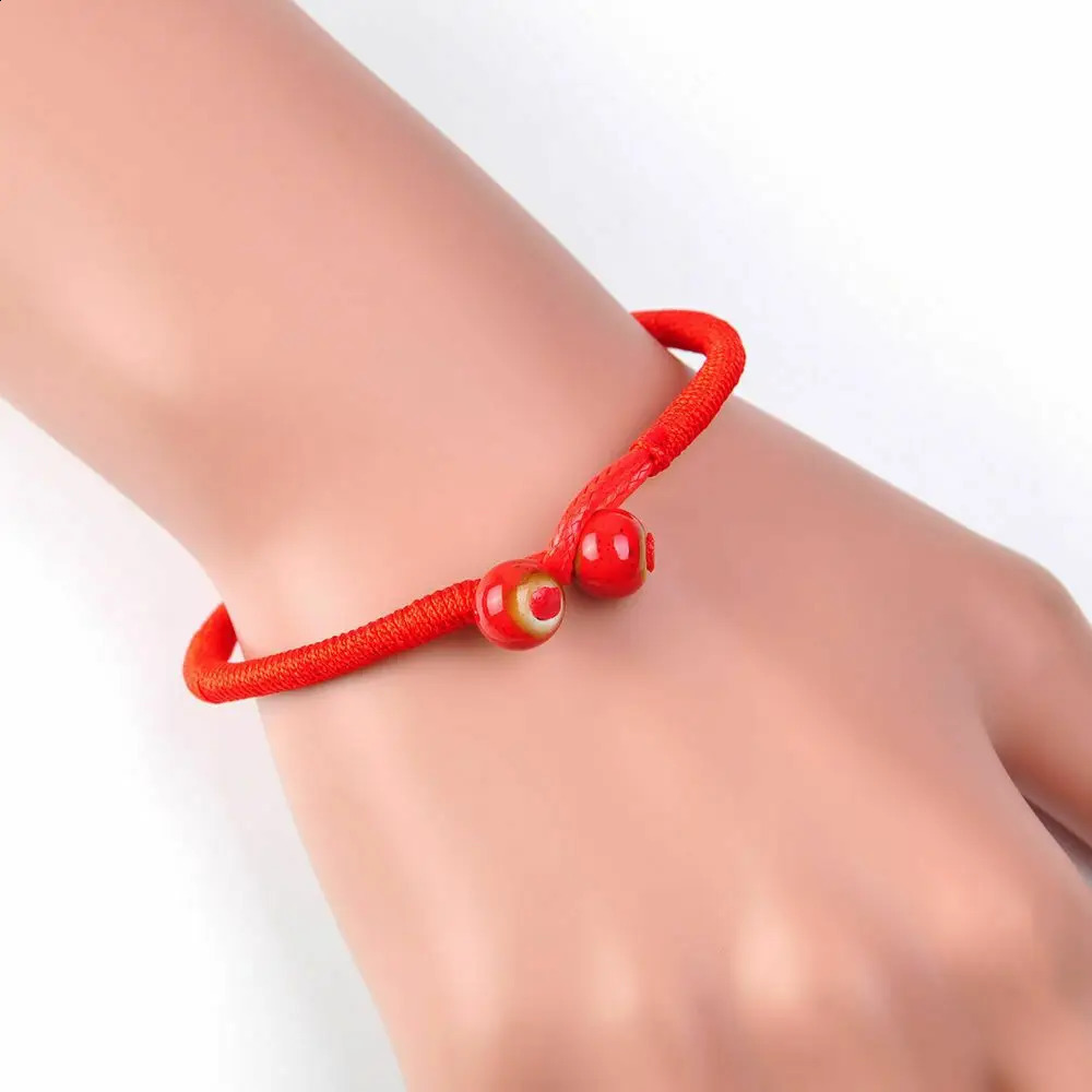 Lucky Beads Red String Bracelet Women Men Handmade Amulet Cord Kabbalah Weave Bangle For Lovers 260617 - view 4