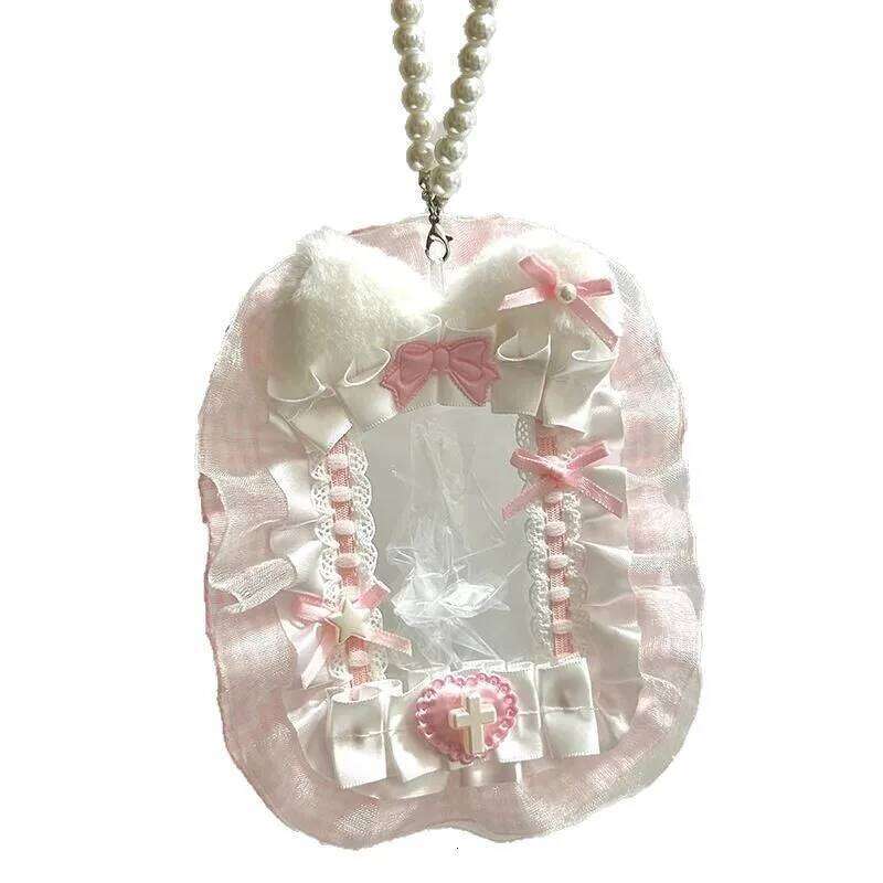 Colorful Lace Photocard Holder Keychain Cute Ribbon Card Case Badge Protector For Bags Keys Anime Events Aesthetic Girls Gift 26Y0626 - view 7