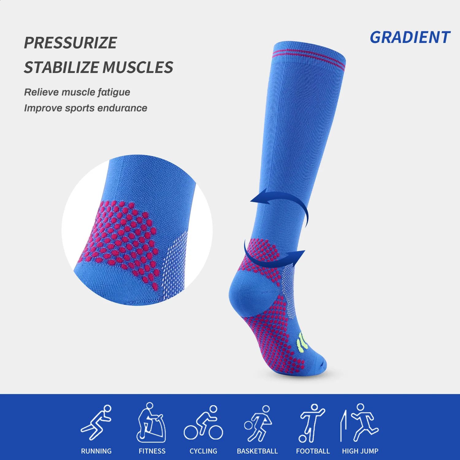 13 Pairs Dropship Compression Socks Varicose Veins 2030 Mmhg Men Women For Running CyclingFootball Stockings 260622 - view 7