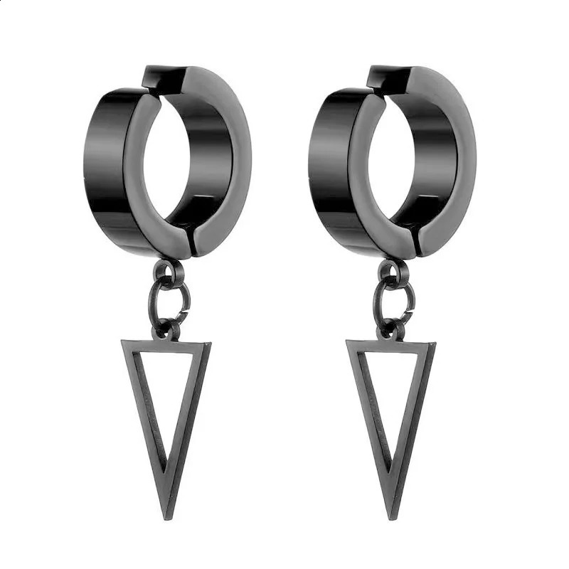 1Pair Clip On Hoop Earrings For Men Women Stainless Steel No Piercing Earring Ear Silver Black Colors Huggie 260623 - view 6
