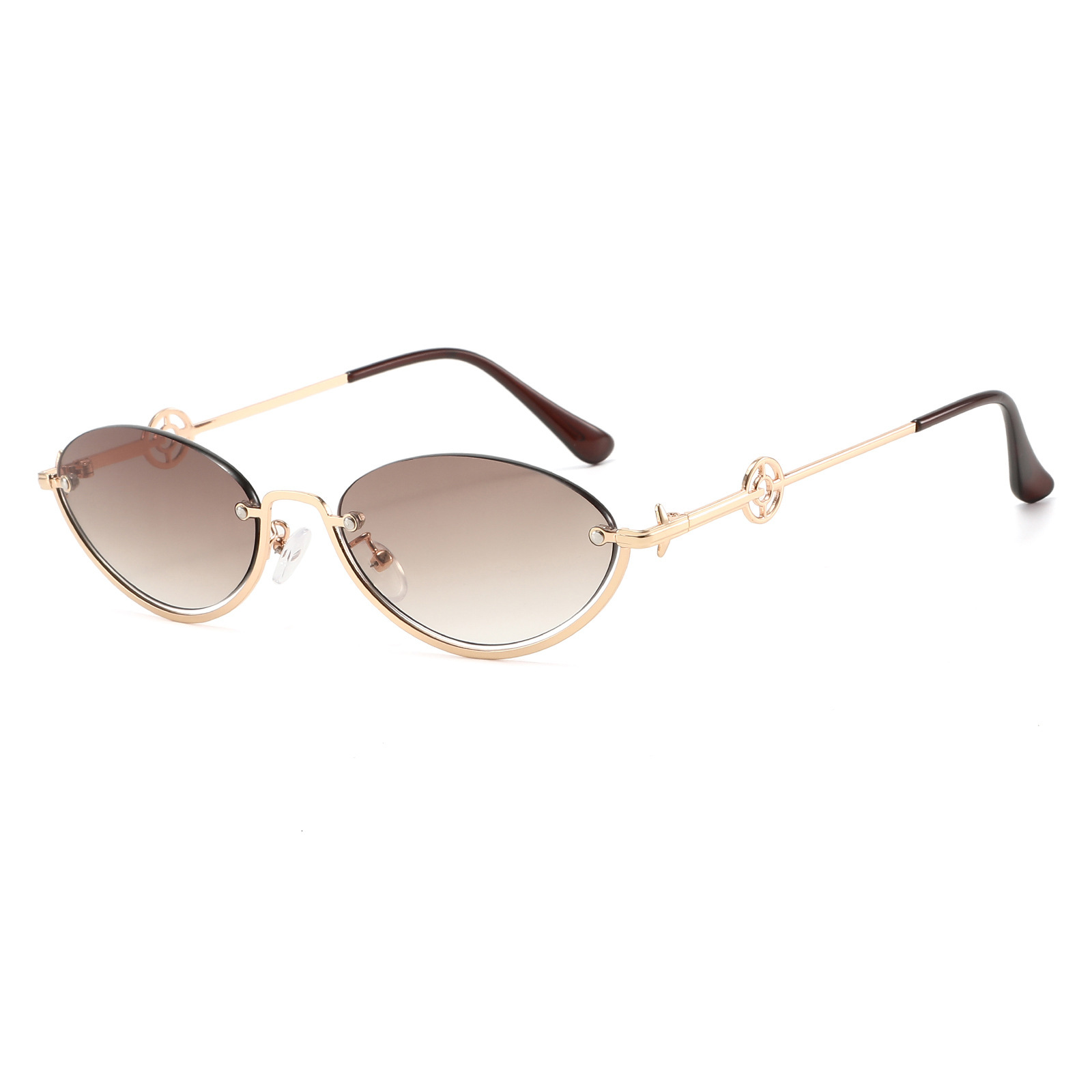 20 New Half-Frame Cut-Edge European And American Fashion Women's Street Style Internet Celebrity High-End Sun Protection Sunglasses - view 4