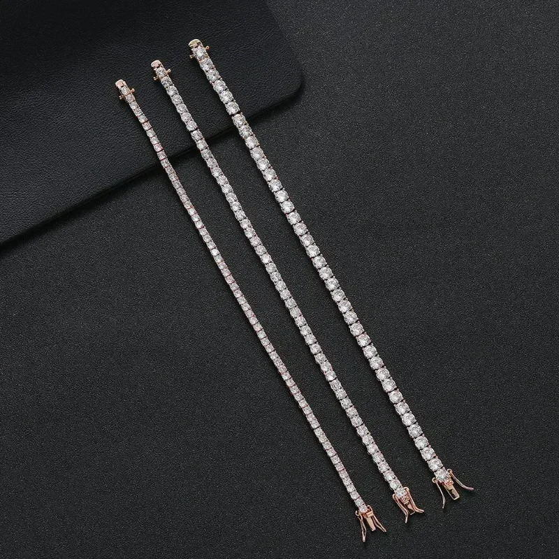 100 925 Sterling Silver 3mm 4mm 5mm High Carbon Diamond Fashion Super Flash Tennis Bracelet Party Fine Jewelry Gift Wholesale 260626 - view 6