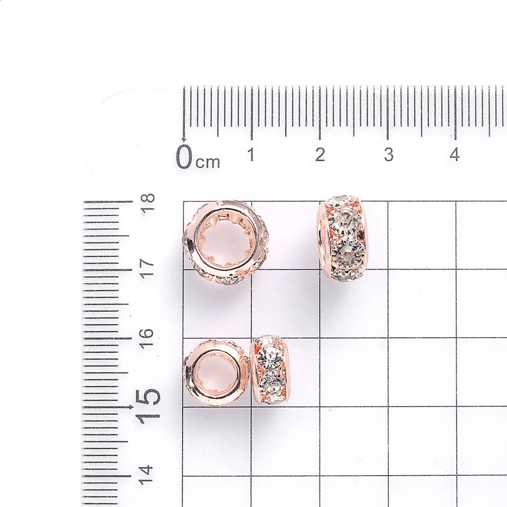 10-30pcs/lot Rhinestone Spacer Beads Round Gold Silver Metal Czech Crystal Beads for Jewelry Making DIY Bracelets Accessories 260623 - view 3