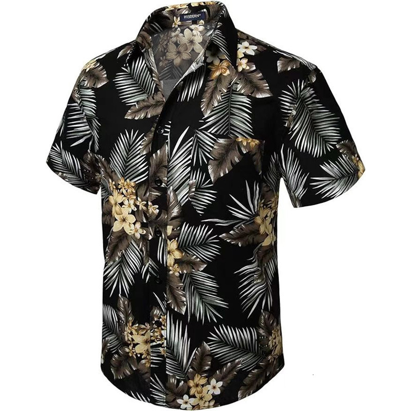 Mens beach shirt European size summer new style Hawaiian short-sleeve floral shirt for men - view 8