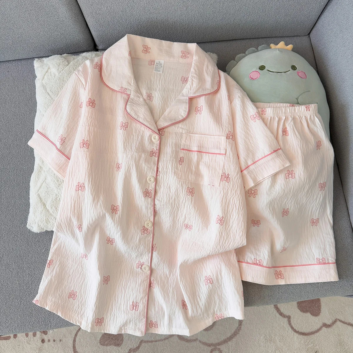 Summer ShortSleeve and Shorts Clothing Thin Comfortable Breathable Pajamas Loose Homewear Set for Girls 260625