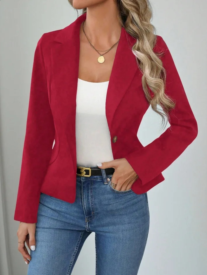 Womens highend solidcolor blazerstyle mini suit for women fashionable crossborder clothing 260625 - view 4
