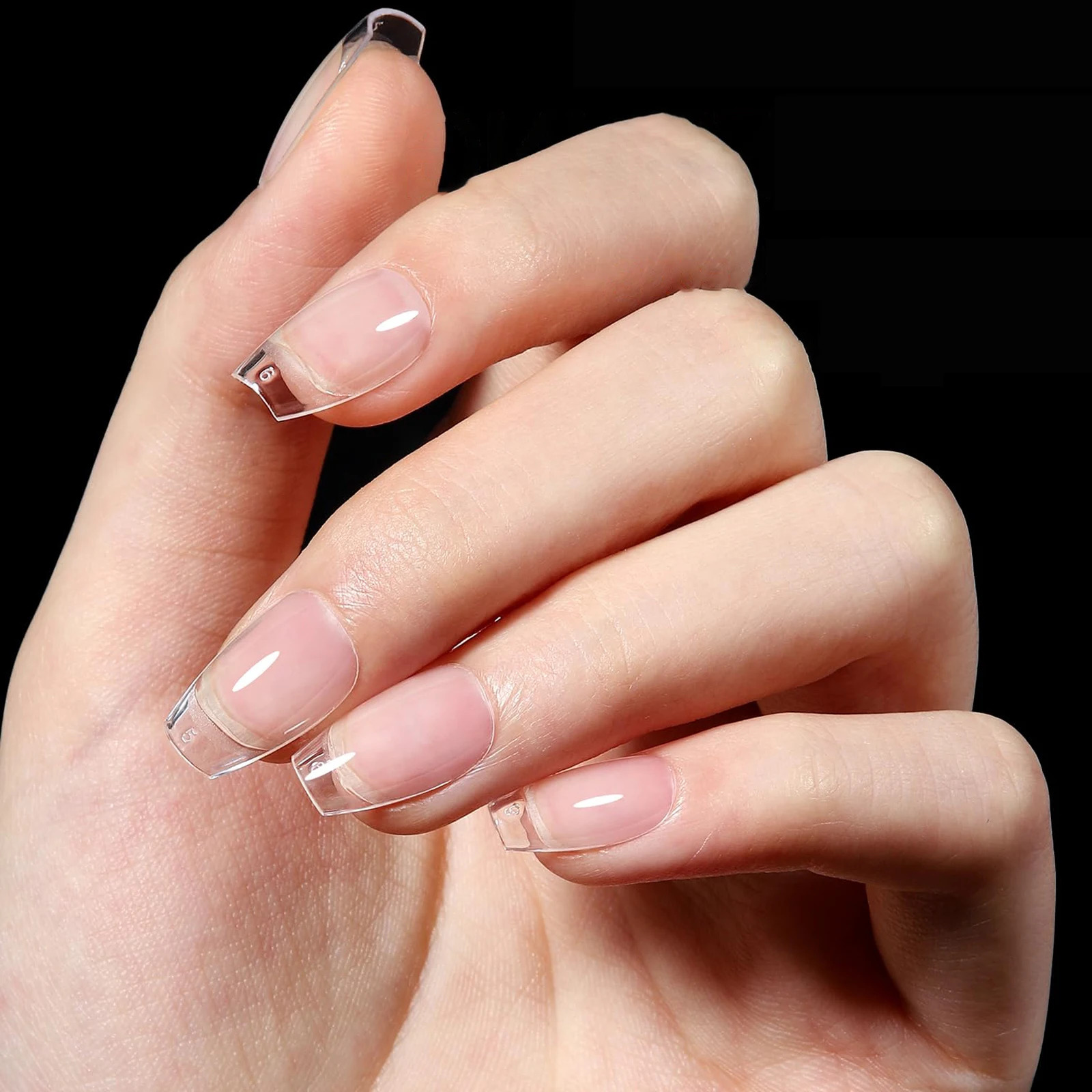 240/330pcs 15 Sizes Short Coffin Nail Tips Soft Gel Clear Gely Nail Tips Half Matte Full Cover Short Ballet Nail Tips Acryl 260626 - view 5