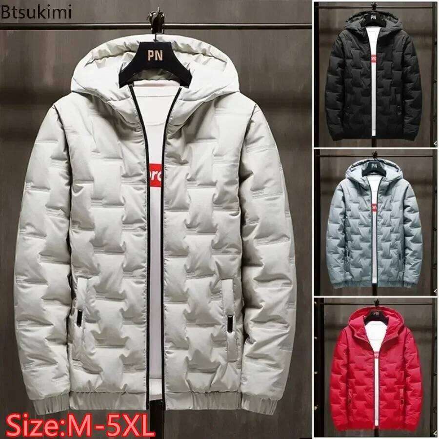 2026 Men's Thicked Down Cotton Jacket New Autumn Winter Warm Hooded Parkas Men Casual Zip Cotton-padded Coat Windproof Outerwear J260626 - view 1