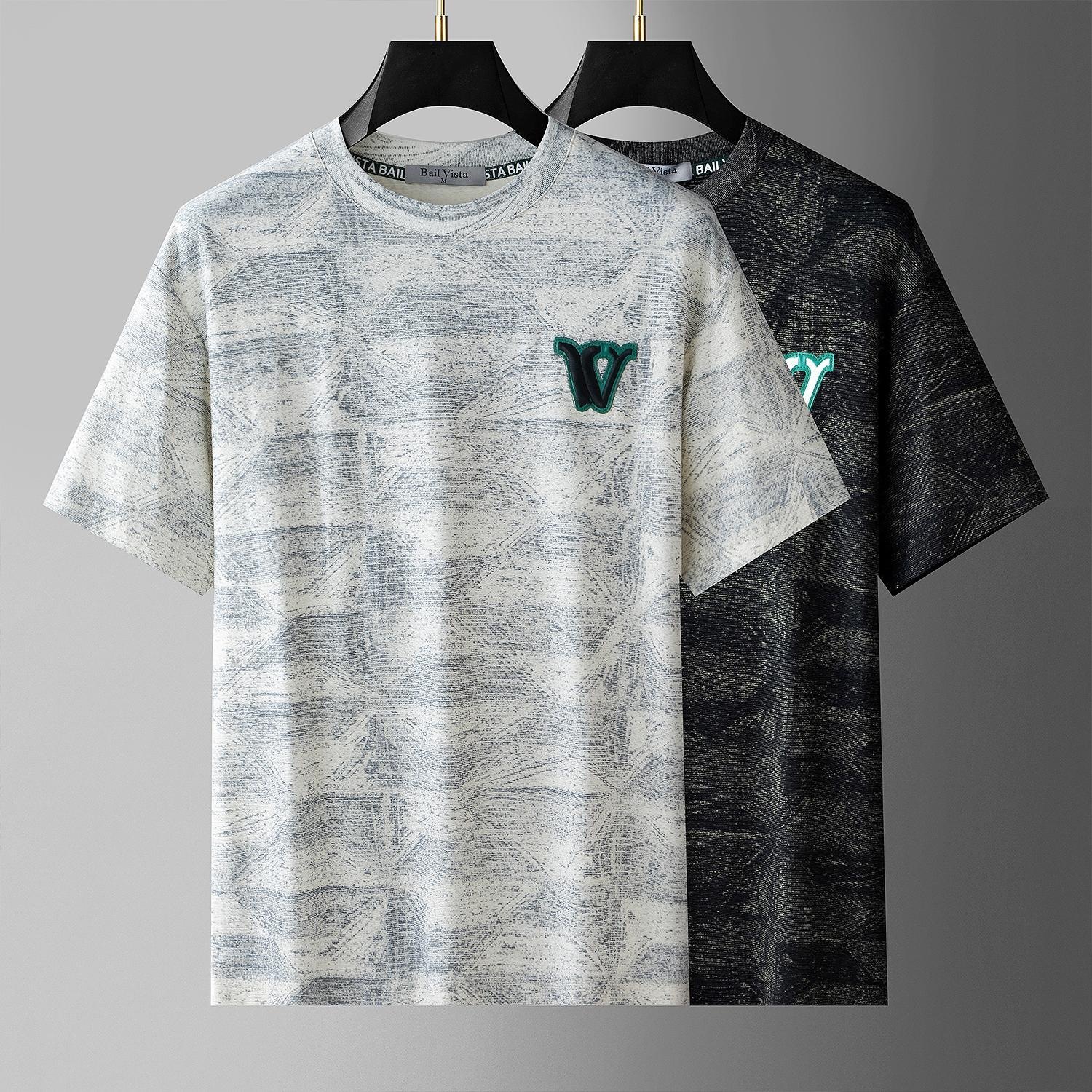 Fashion Brand Summer New Short-Sleeve T-Shirt For Men, High-End Design With Embroidered Round Neck