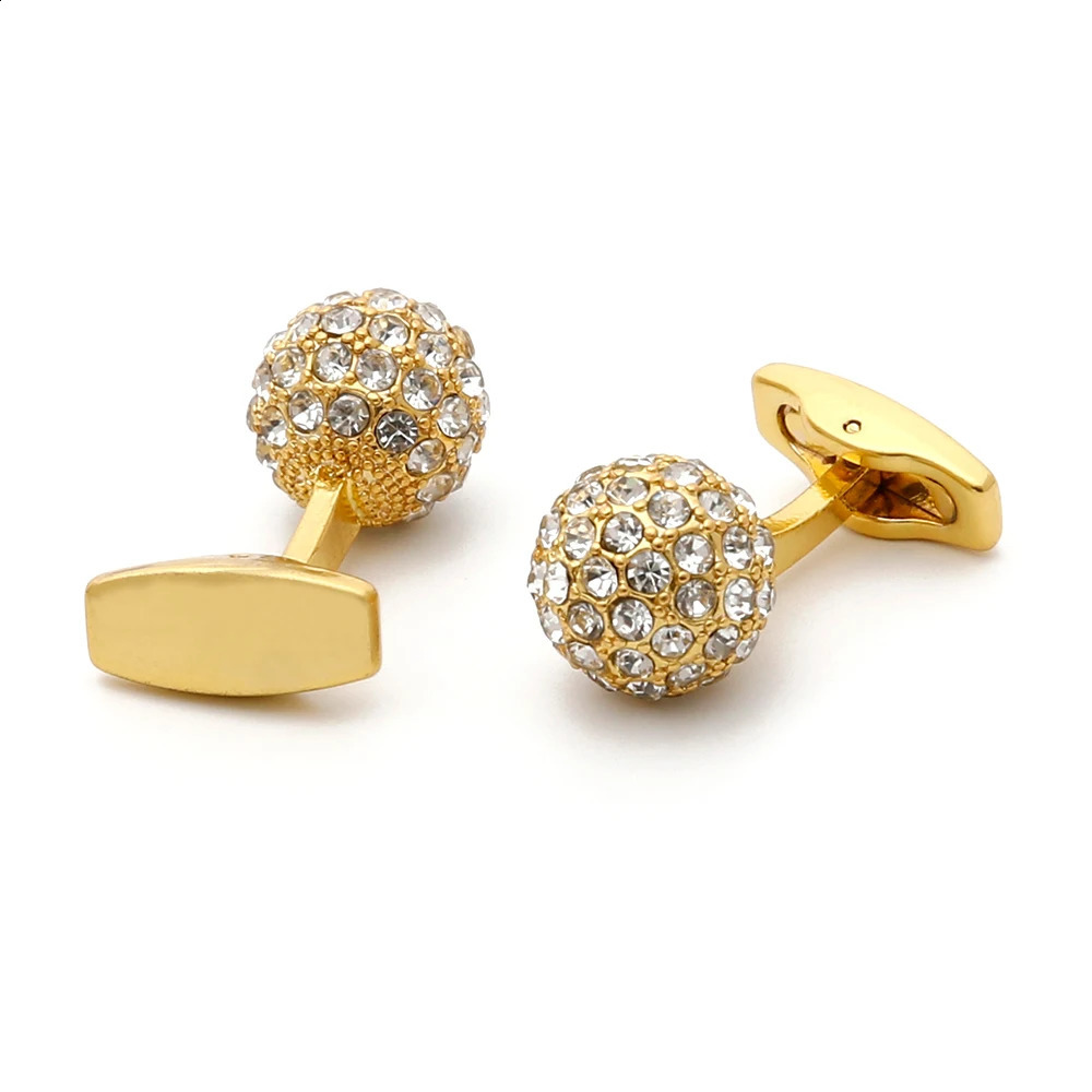 Cufflinks for Men TOMYE XK22S053 y Rhinestones Ball Formal Business Dress Shirt Gold Silver Color Cuff Links for Gifts 260626 - view 7