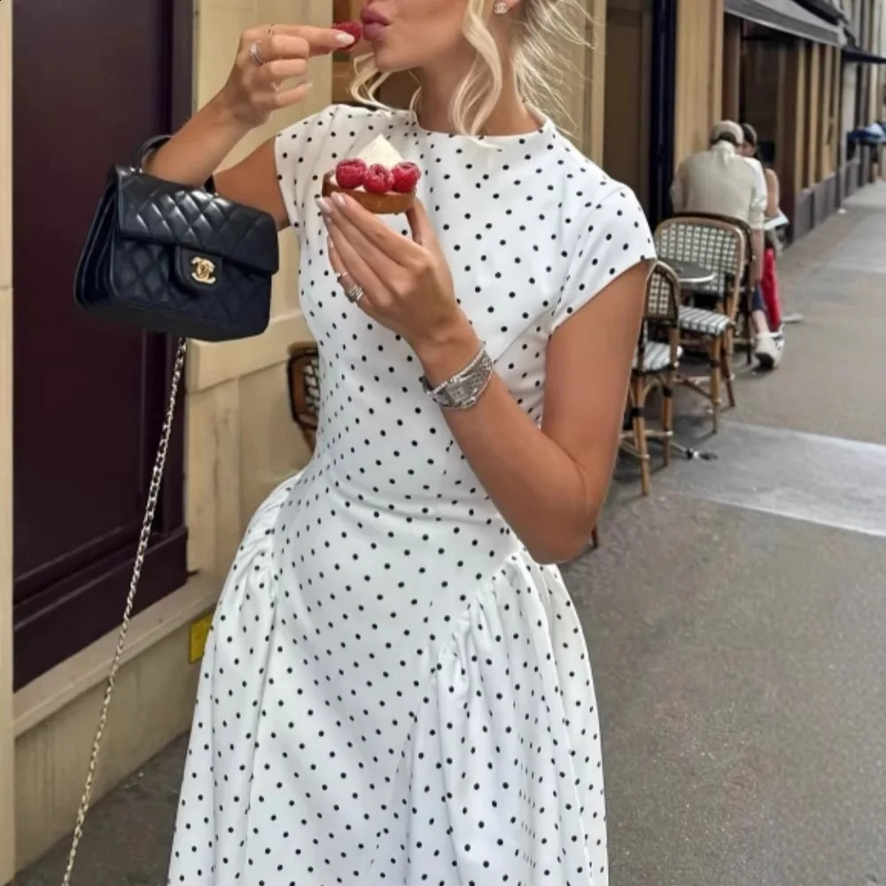 Women Long Dresses Summer Elegant Upgraded Version Casual Polka Dots Party Dress Graceful Holiday Slim Female 260625 - view 4