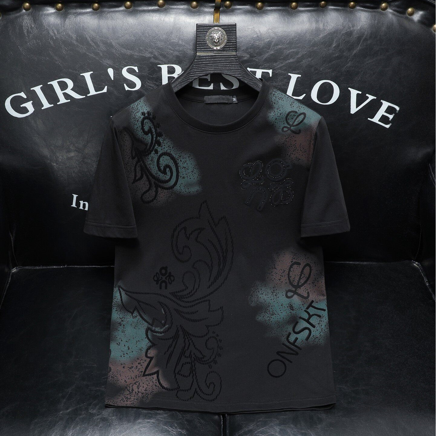 Chinese-Style Ink Painting Rhinestone Print Short-Sleeve For Men, New Summer Fashion, Large Size Casual Youth Half-Sleeve T-Shirt - view 3