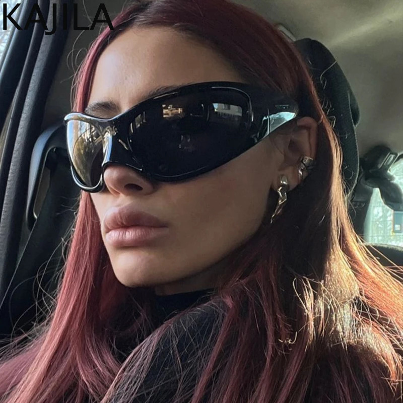 Oversized Y2K Punk Sunglasses Women 2026 y Warp Around Steampunk Sun Glasses for Ladies Shades Vintage Eyewear UV400 260626 - view 3