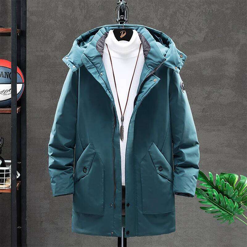 Outdoor Cold and Wind Protection Men's Mid-length Mountaineering Classic White Duck Down Couple Cotton-padded Jacket W260626 - view 5