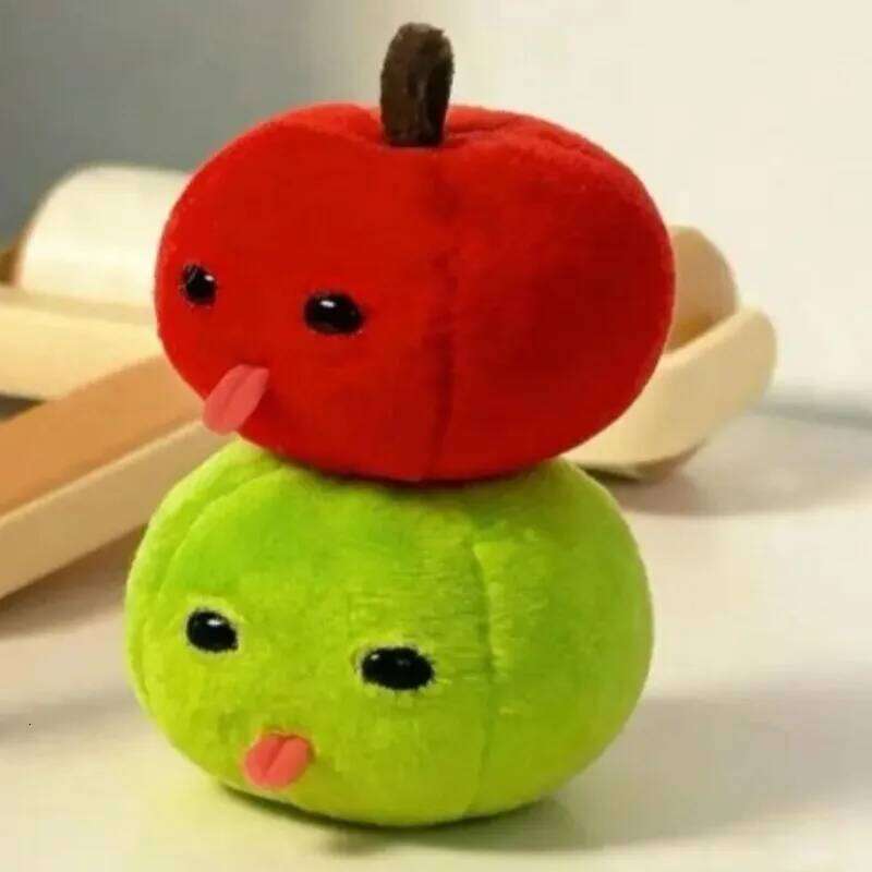Abstract Tongue Out Funny Plush Doll Keychain Backpack Pendant Creative Fruit Keyring Accessories Gift for Friends Couple 26Y0626 - view 5