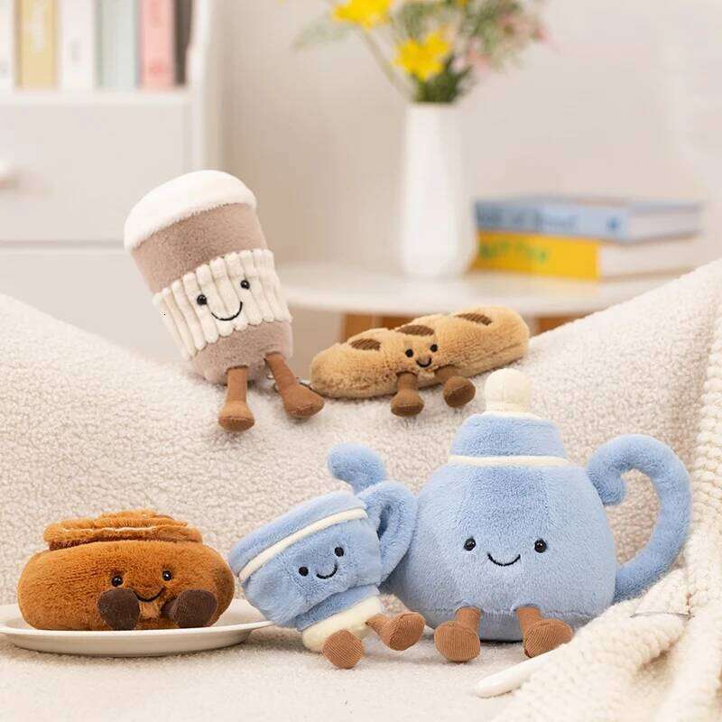 Cartoon Fun Hot Sell Cookie Doll Pentant Cake Baguette Cinnamon Teapot Coffee Cup Plush Toy Home Decor Gift For Children 26Y0626 - view 3