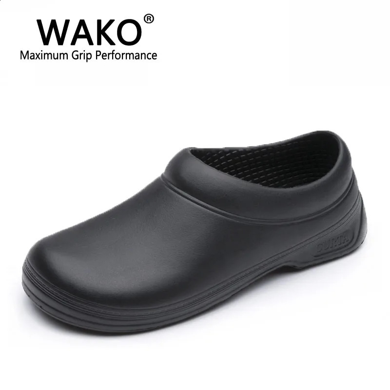 Men Chef Shoes Male Sandals for Kitchen Workers Super Anti-skid Man Non Slip Shoes Black Cook Shoes Safety Clogs Size 36-45 260626 - view 1