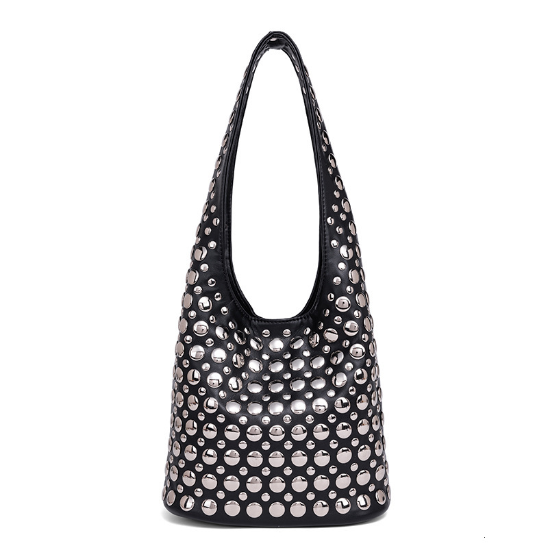 Exclusive Polka Dot Rivet New Fashion Versatile Stylish Large Capacity Tote Bag Underarm Bag Vintage Fashion Underarm bag - view 6