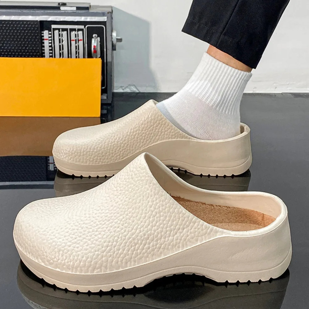 Mens Summer Slippers Non-slip Oil-resistant Chef Shoes Kitchen Shoes For Men Nurse Work Shoe Casual EVA Lightweight Soft Clogs 260626 - view 4