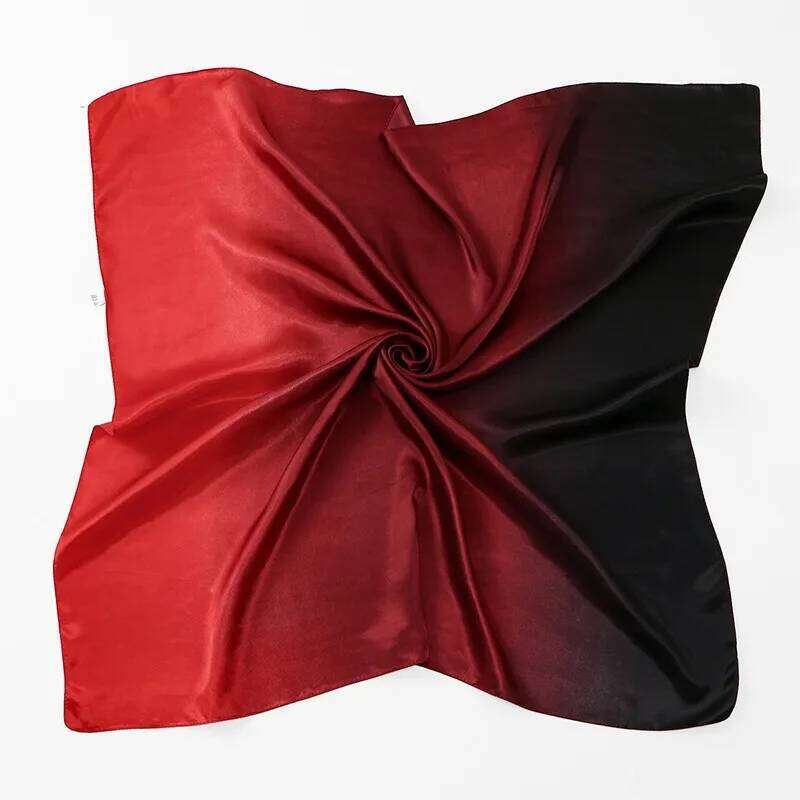 Luxury Brand 2026 Gradient Square Silk Scarf for Women Hijab Hair Bands 90cm Neckerchief Female Satin Shawl Ribbon Headband 26Y06226 - view 7