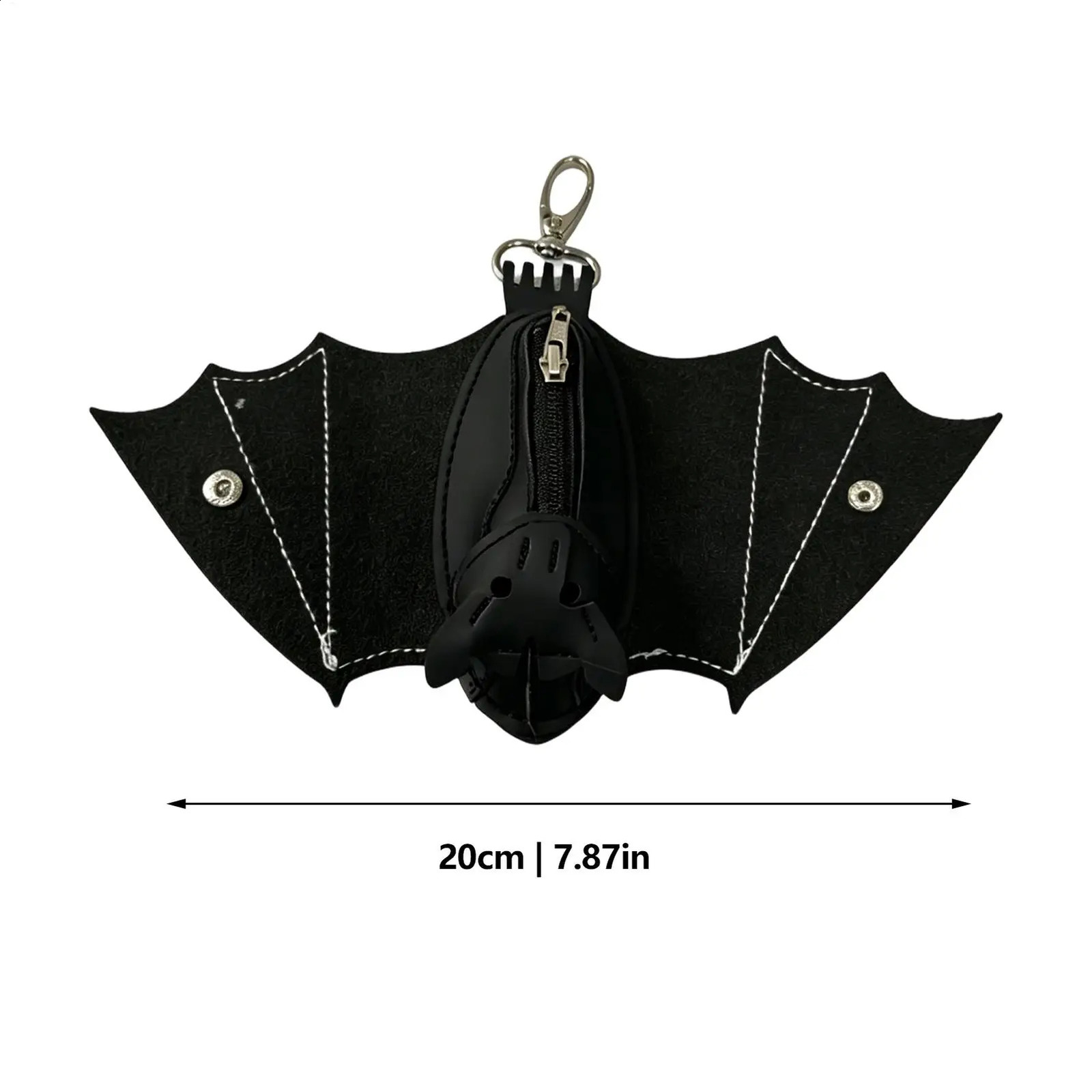 Coin Purse PU Leather Bat Gothic Bag Keychain Change Purse with Foldable Wings for Shopping Travel Work School Events Outdoor 260626 - view 7