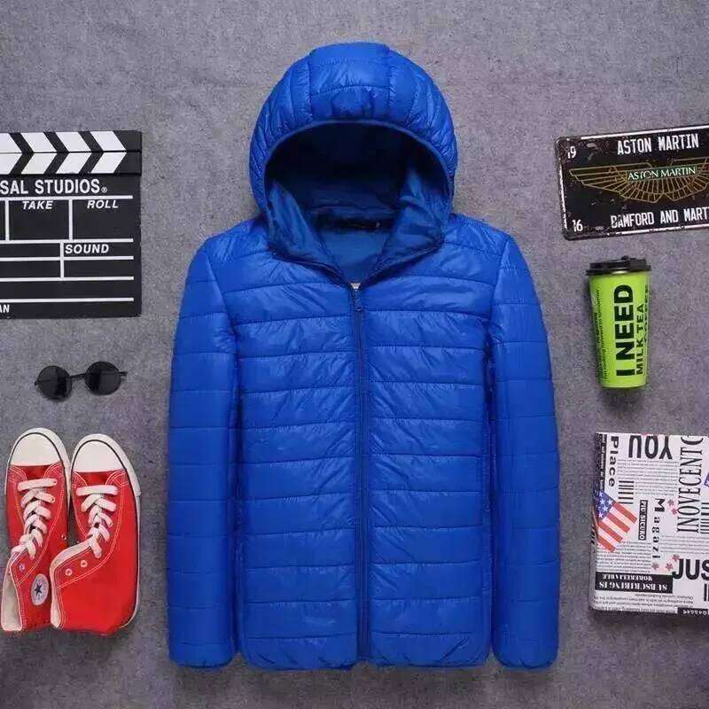 Autumn and Winter Fashion Ultra Light Hooded Jacket White Duck Down Feather Warm Coat Men's Street Clothing J260626 - view 3