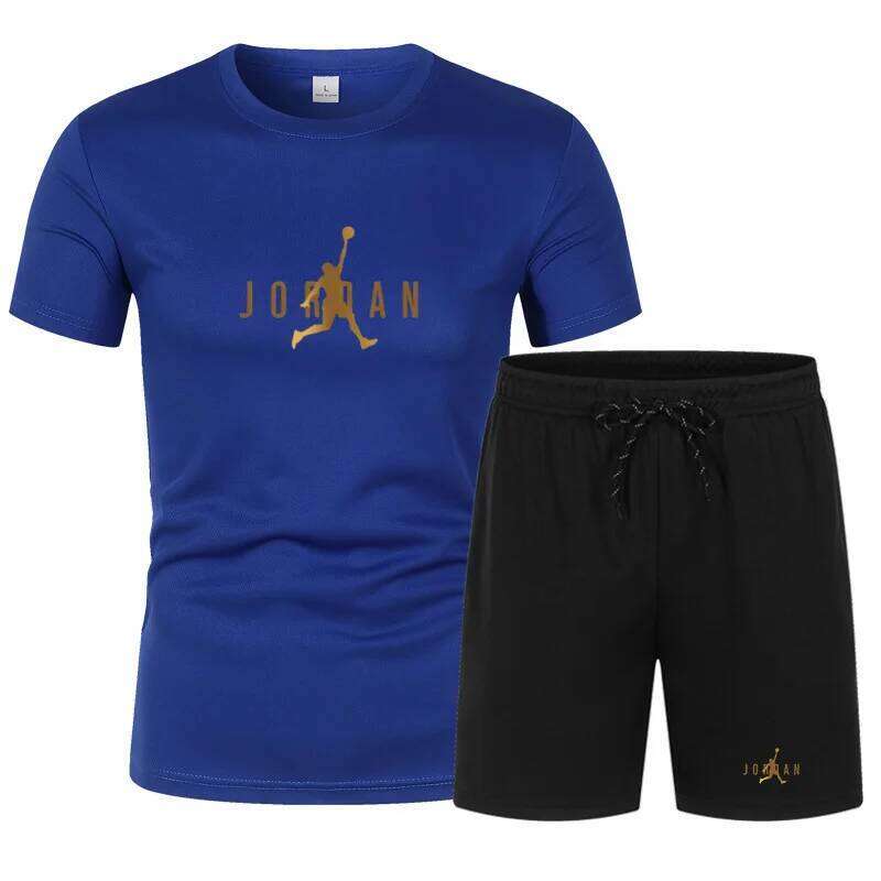 Summer casual fashion, men's quick drying summer sports set, breathable mesh short sleeved T-shirt shor 26Y0626 - view 4