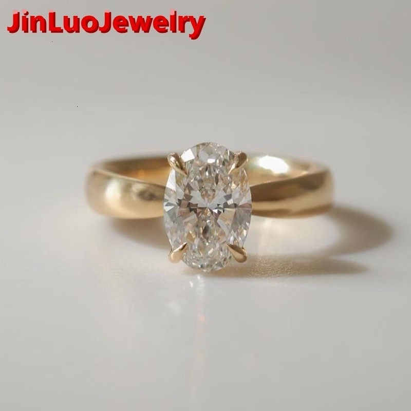 Custom 14k 18k Solid Gold Lab Grown Diamond Engagement Ring for Women Igi IGI Certified 2ct 3ct Vvs Lab Diamond Jewelry Oval Cut