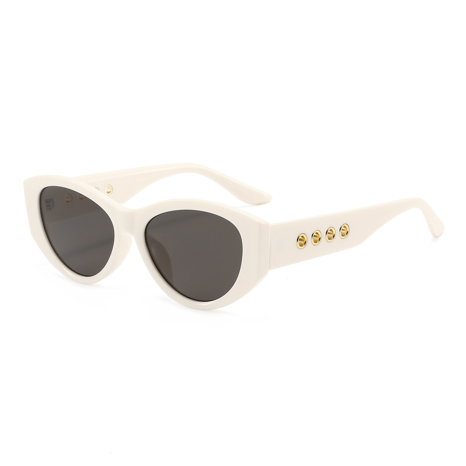 20 New European American Small Frame Cat Eye For Women With Perforated Legs, Fashionable And High-End Street Style UV Protection Sunglasses - view 4