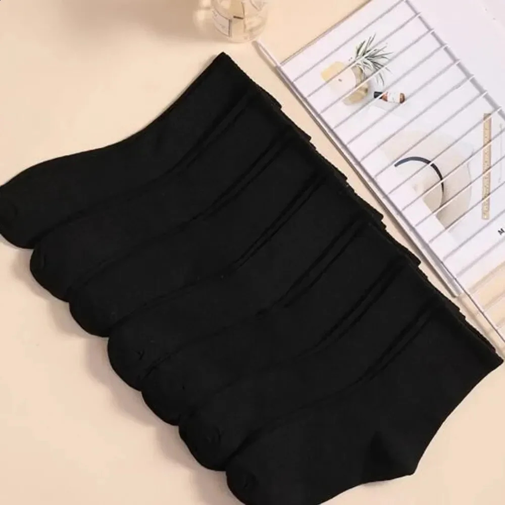 Mid Length Sock Classic Black White Solid Color Fashionable Casual Sports Absorbing Breathable Men 171020 Pairs 260622 - view 6